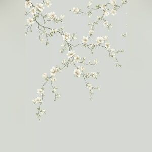 Anthropologie Ash Miyabi Bloom Unpasted 3 Panel Floral Light Blue Mural NWOT